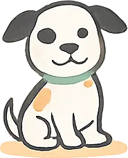 Illustrated dog badge